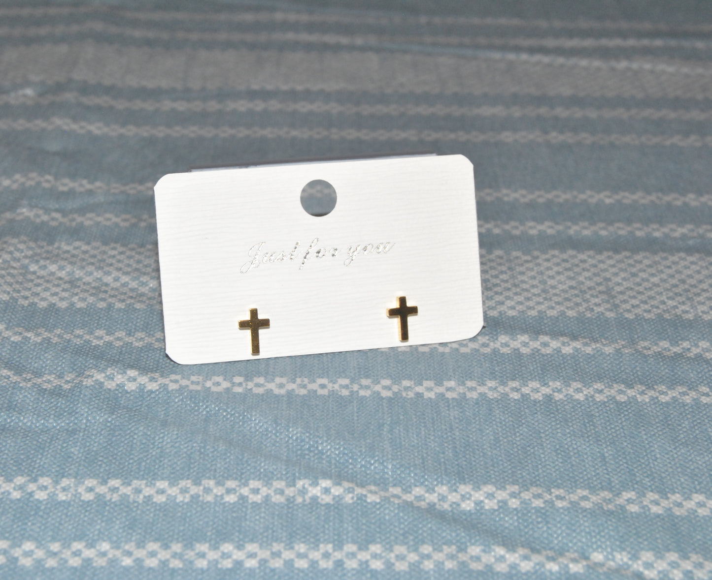 Gold Cross Stud Earrings