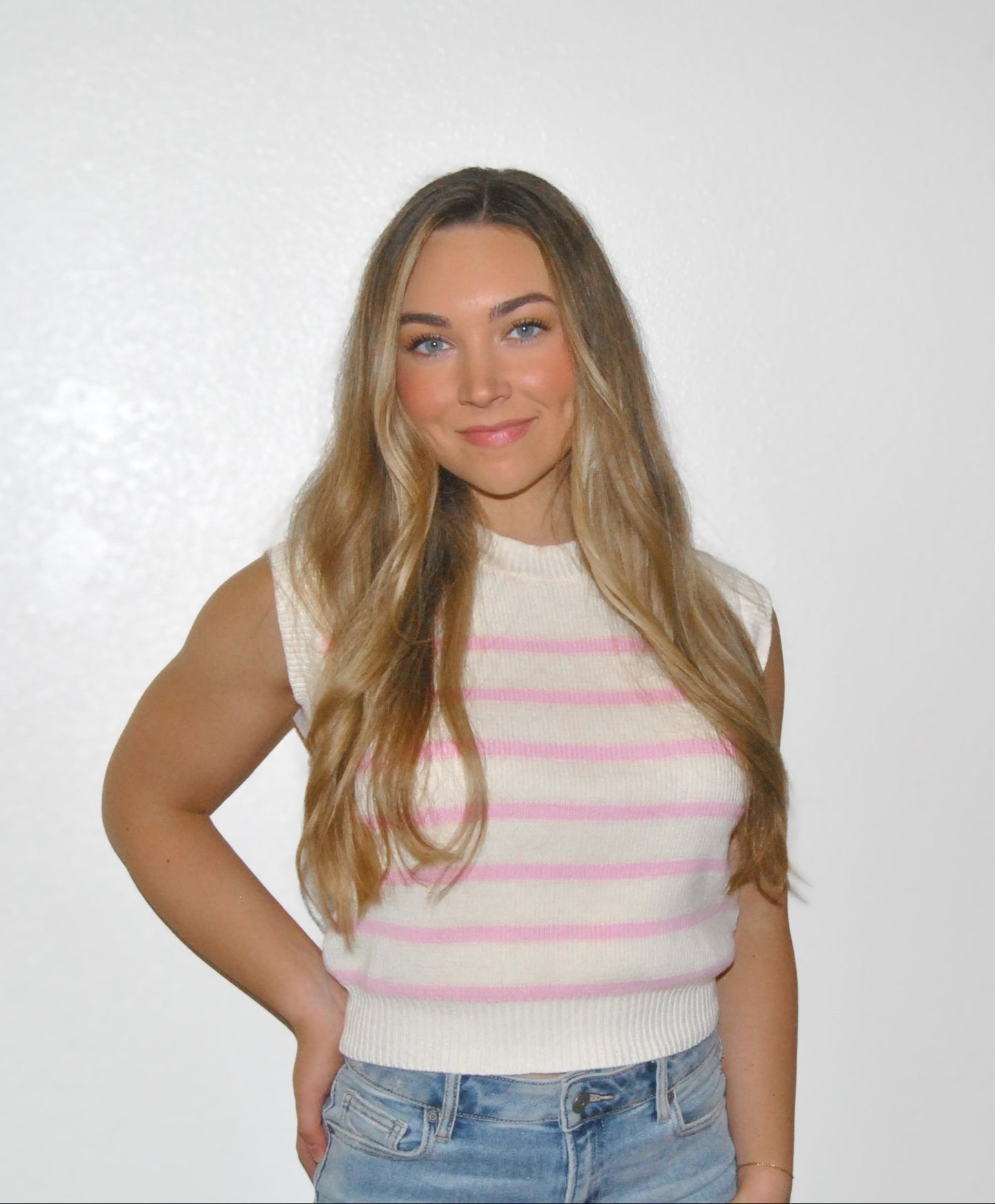 Striped Sleeveless Sweater