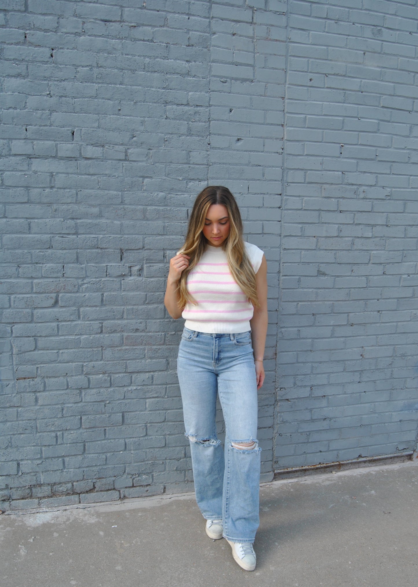 Striped Sleeveless Sweater