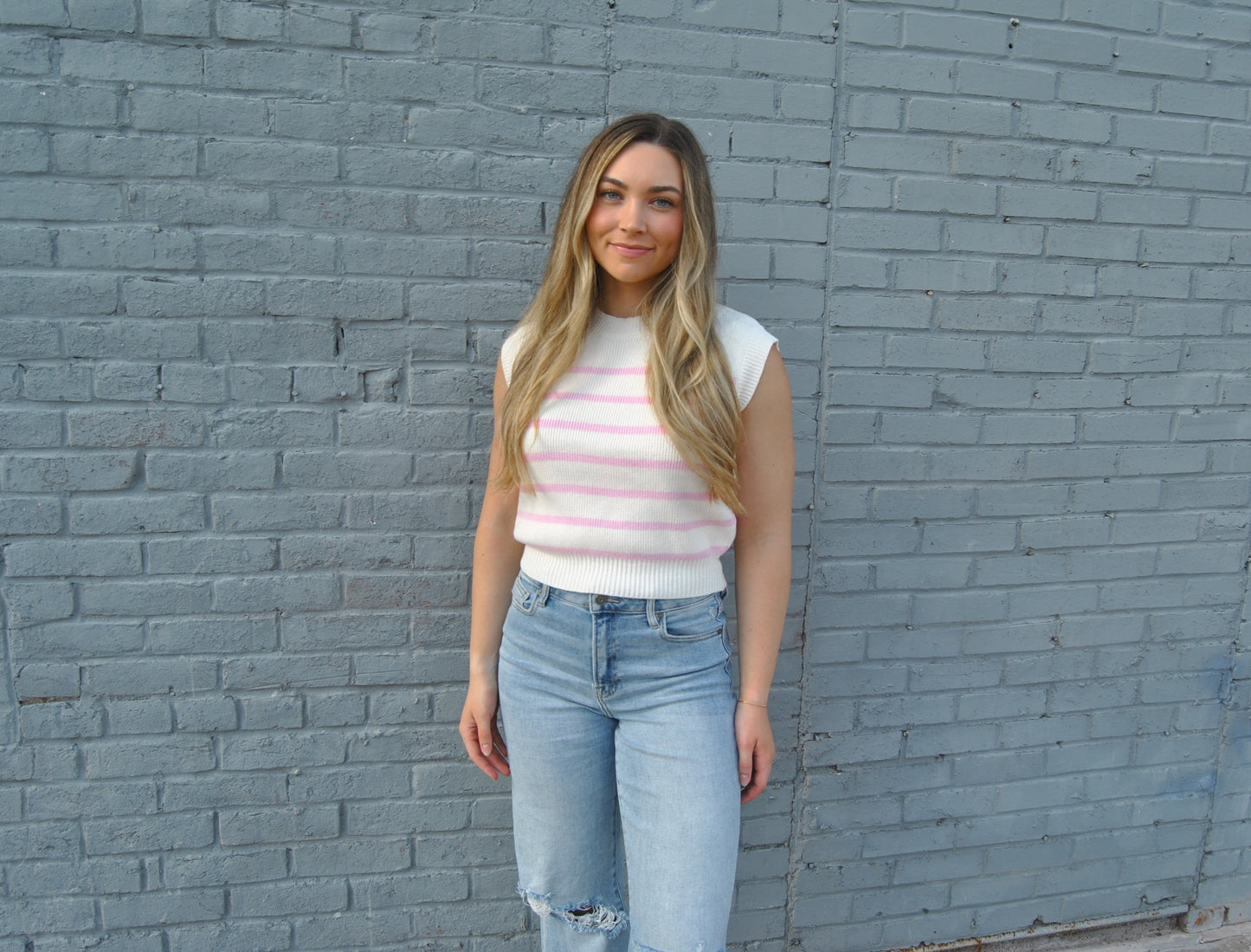 Striped Sleeveless Sweater