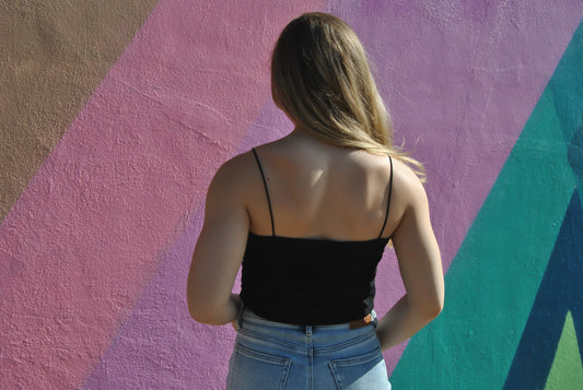 Ruched Rib Knit Cami Top