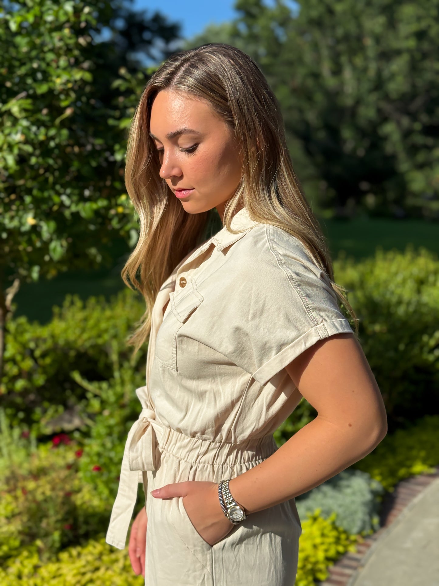 Button Front Jumpsuit