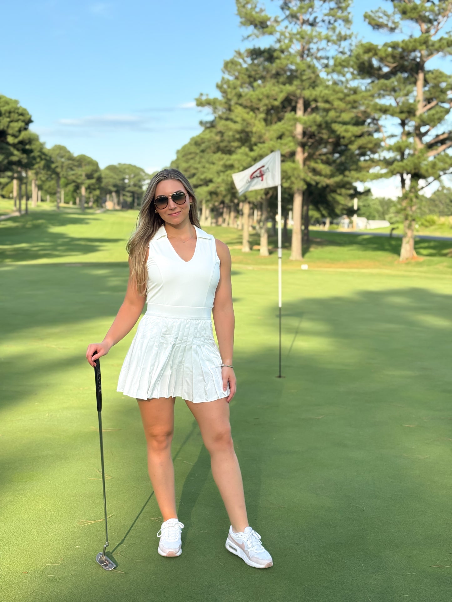White Collared Athletic Dress