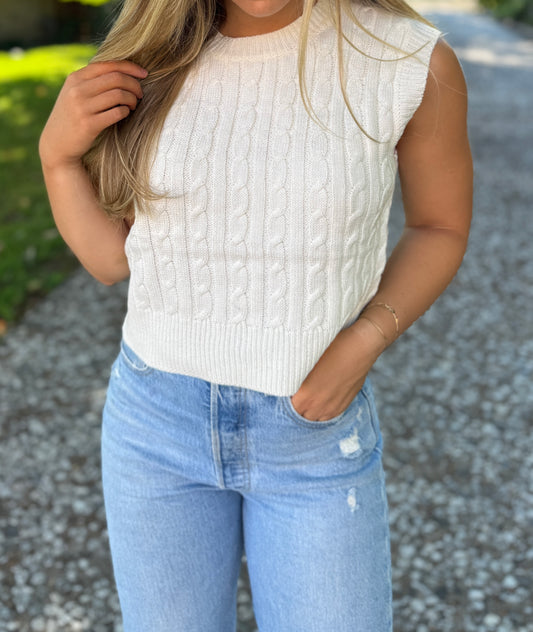 Cable Knit Vest Top