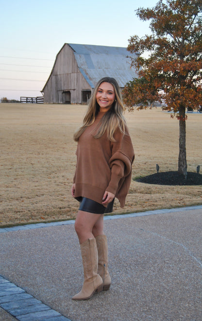 Camel Oversized Chunky Sweater