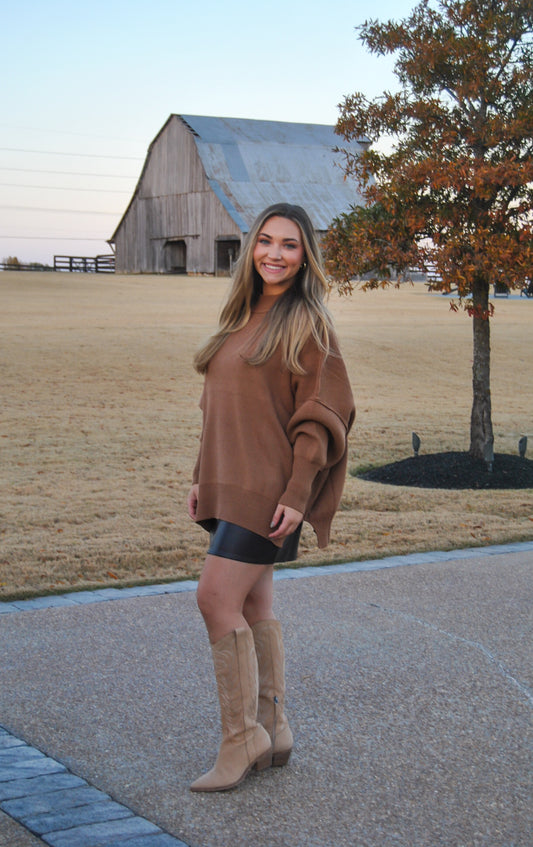 Camel Oversized Chunky Sweater