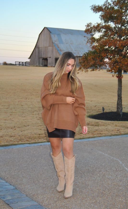 Camel Oversized Chunky Sweater