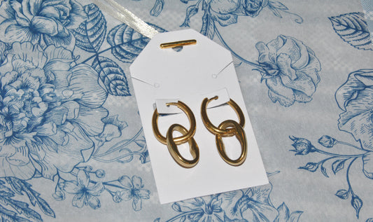 Interlocked Oval Pendant Earrings