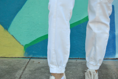 White Cargo Jogger Jeans