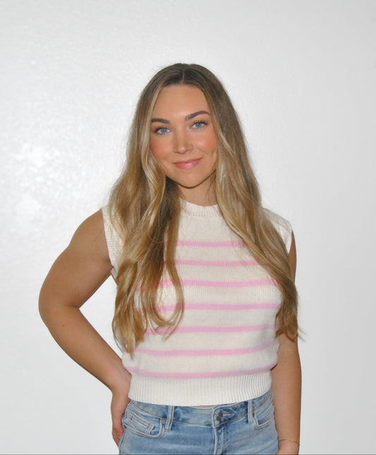 Striped Sleeveless Sweater