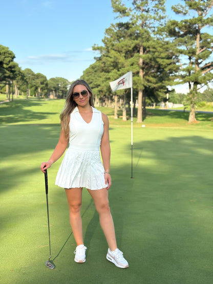 White Collared Athletic Dress